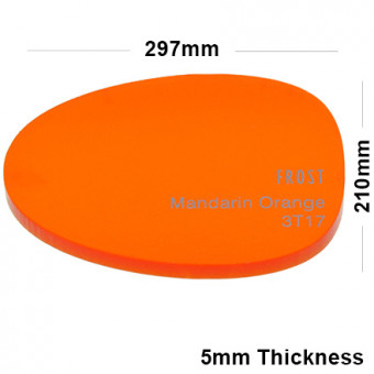 5mm Orange Frosted Acrylic Sheet 297 x 210