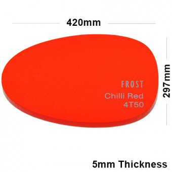 5mm Red Frosted Acrylic Sheet 420 x 297