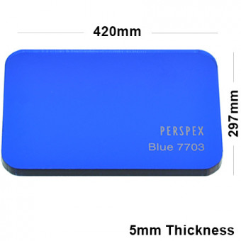 5mm Dark Blue Tinted Acrylic Sheet 420 x 297