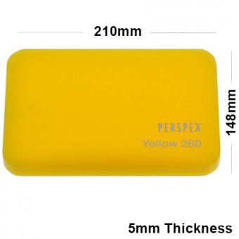 5mm Yellow Acrylic Sheet 210 x 148