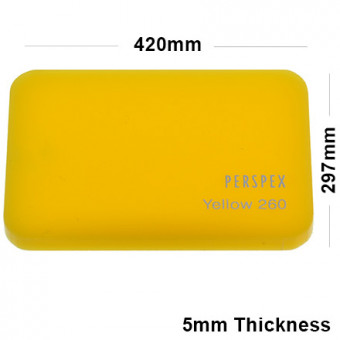 5mm Yellow Acrylic Sheet 297 x 420