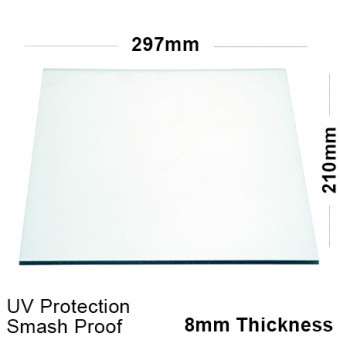 8mm Clear Polycarbonate Sheet 297 x 210