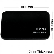 3mm Black Acrylic Sheet 1000 x 1000