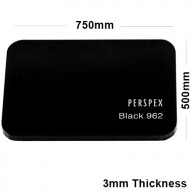 3mm Black Acrylic Sheet 750 x 500