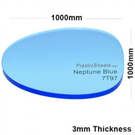 3mm Blue Fluorescent Acrylic Sheet 1000 x 1000