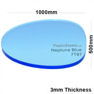 3mm Blue Fluorescent Acrylic Sheet 1000 x 500