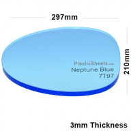 3mm Blue Fluorescent Acrylic Sheet 297 x 210