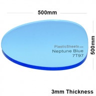 3mm Blue Fluorescent Acrylic Sheet 500 x 500