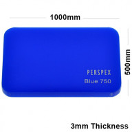 3mm Blue Acrylic Sheet 1000 x 500