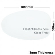 3mm Clear Frosted Acrylic Sheet 1000 x 500