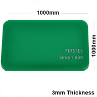 3mm Green Acrylic Sheet 1000 x 1000