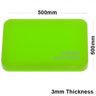 3mm Lime Green Acrylic Sheet 500 x 500
