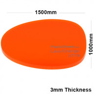 3mm Orange Fluorescent Acrylic Sheet 1500 x 1000