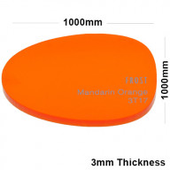 3mm Orange Frosted Acrylic Sheet 1000 x 1000