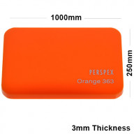 3mm Orange Acrylic Sheet 1000 x 250