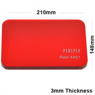 3mm Red Tinted Acrylic Sheet 210 x 148