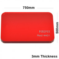 3mm Red Tinted Acrylic Sheet 750 x 500