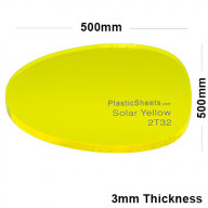 3mm Yellow Fluorescent Acrylic Sheet 500 x 500