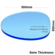 5mm Blue Fluorescent Acrylic Sheet 500 x 500