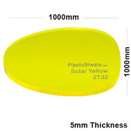 5mm Yellow Fluorescent Acrylic Sheet 1000 x 1000